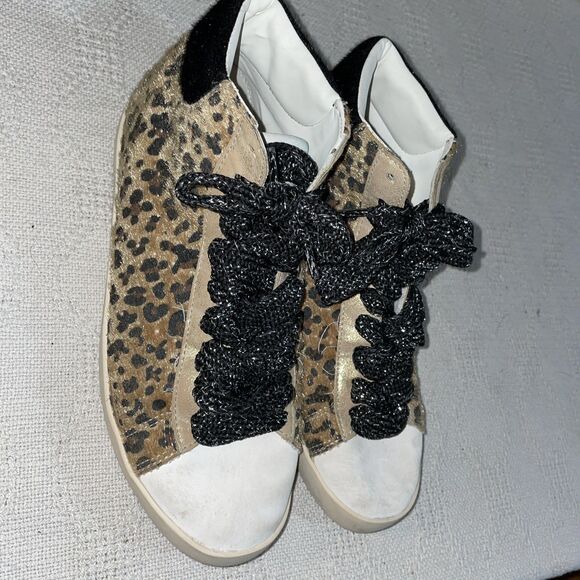 Gola Women’s Fashion Ankle Tops Size 39 U.S. 8 M Gold Leopard Print Synthetic - Picture 4 of 12